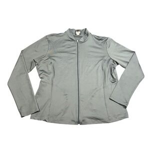 REI Gray Full Zip Mock Neck Athletic Jacket Women's Large USA Made 22X-W-772